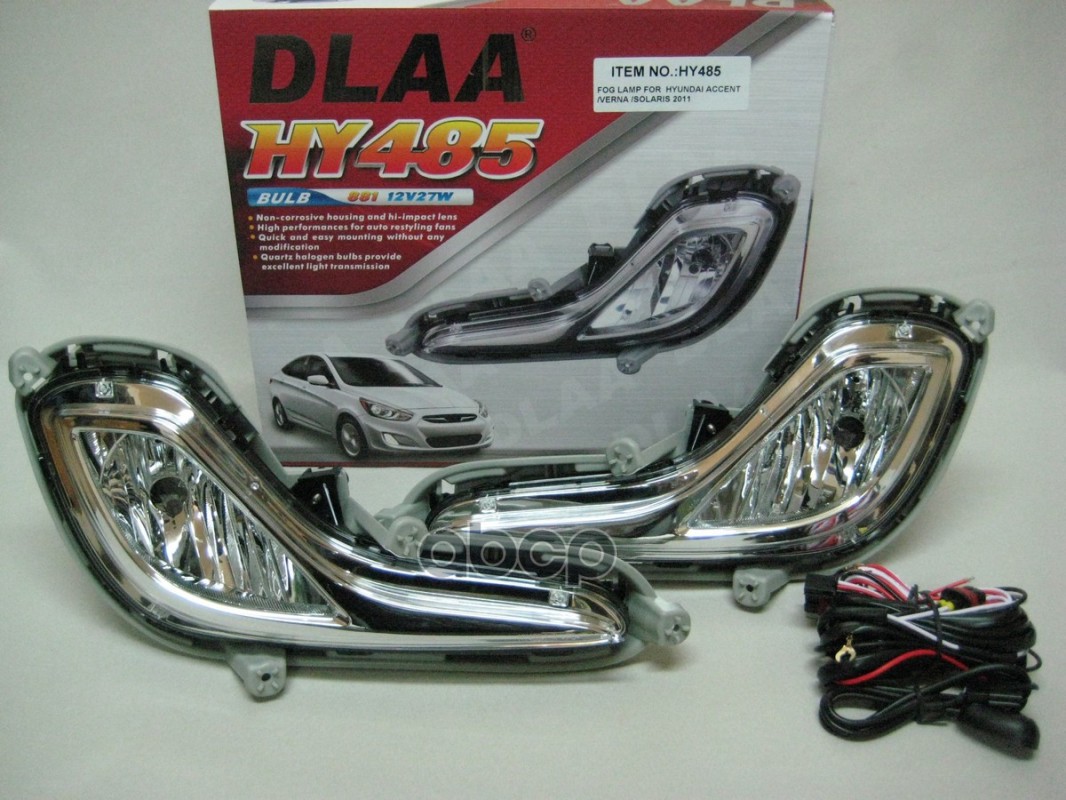 Противотуманки комплект  HYUNDAI ACCENT / SOLARIS 11-13 с кронштейнами и проводкой (83-5070)