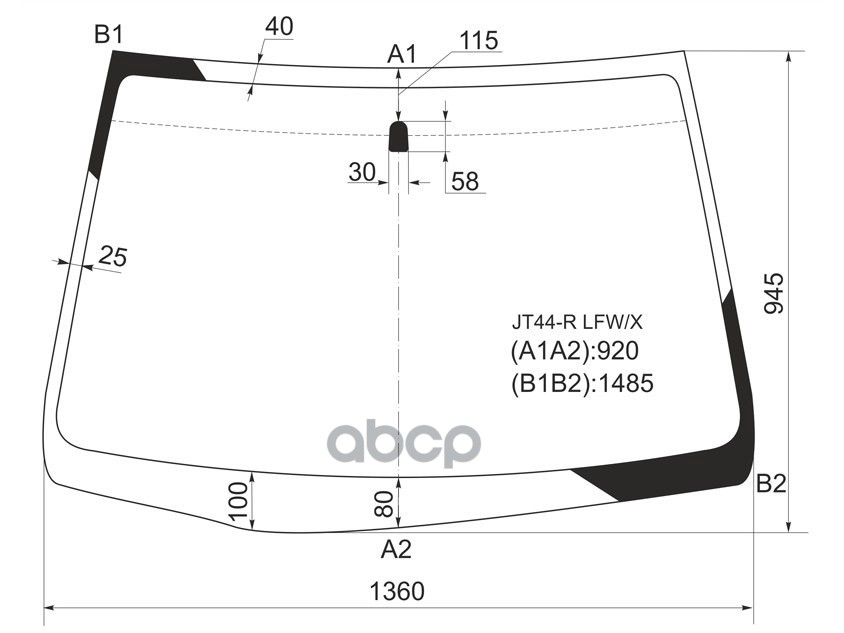 Стекло лобовое Mitsubishi Dion 00-05 / Mirage Dingo 98-02 XYG арт. JT44-R LFW/X