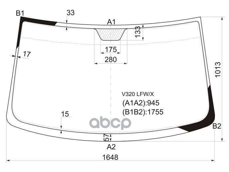 Стекло лобовое Mercedes-Benz Vito 96-03 XYG арт. V320 LFW/X