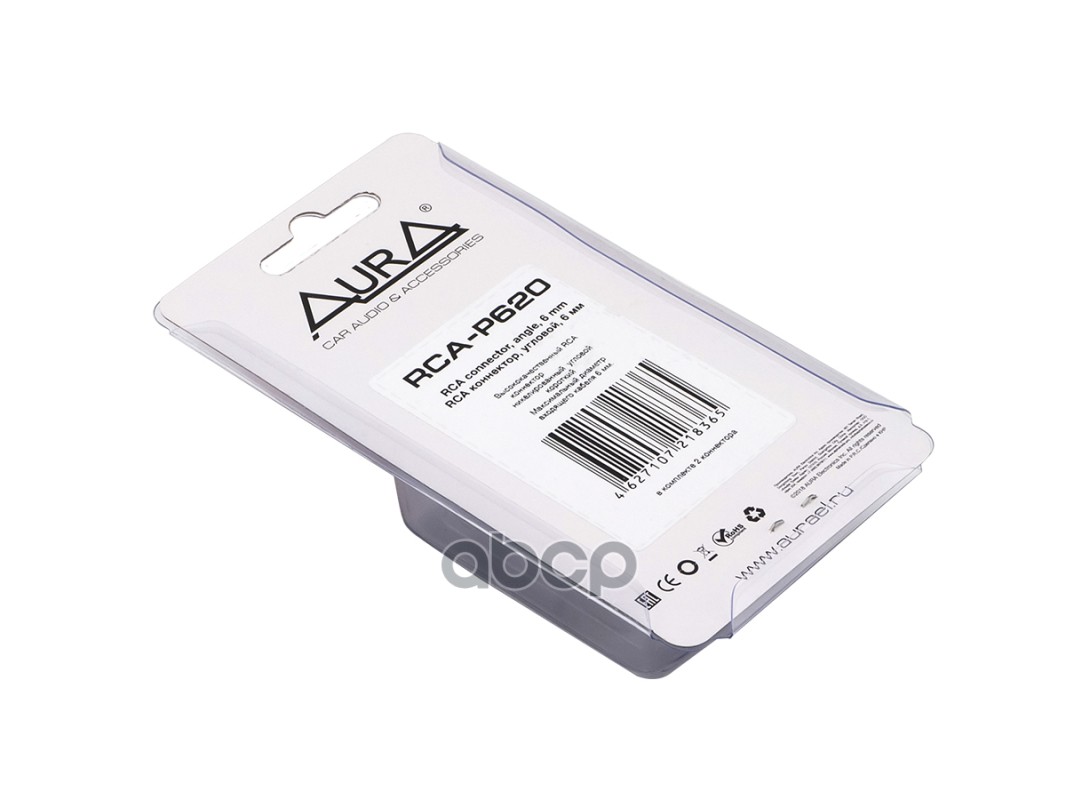 Переходник RCA-RCA угловой 2шт. AURA