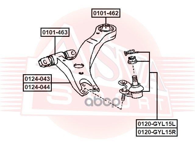 Рычаг передний нижний правый