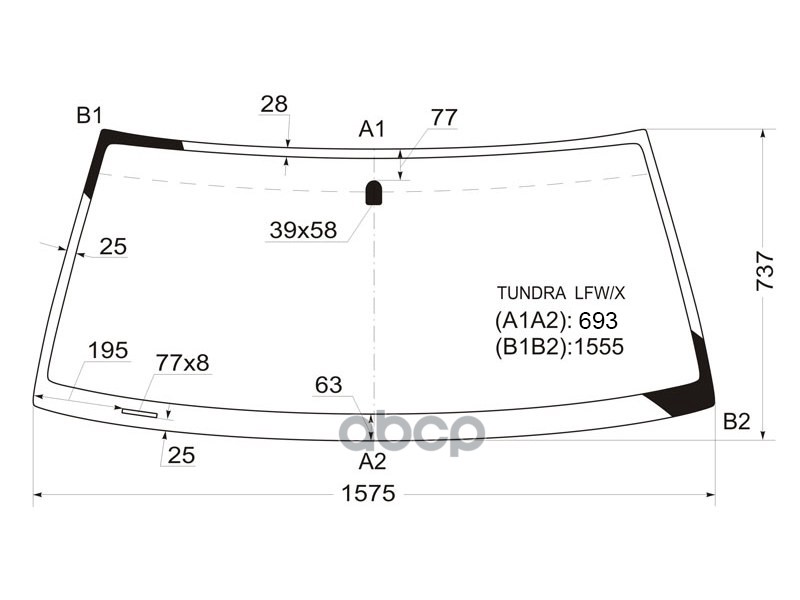Стекло лобовое Toyota Tundra 99-07 XYG арт. TUNDRA LFW/X