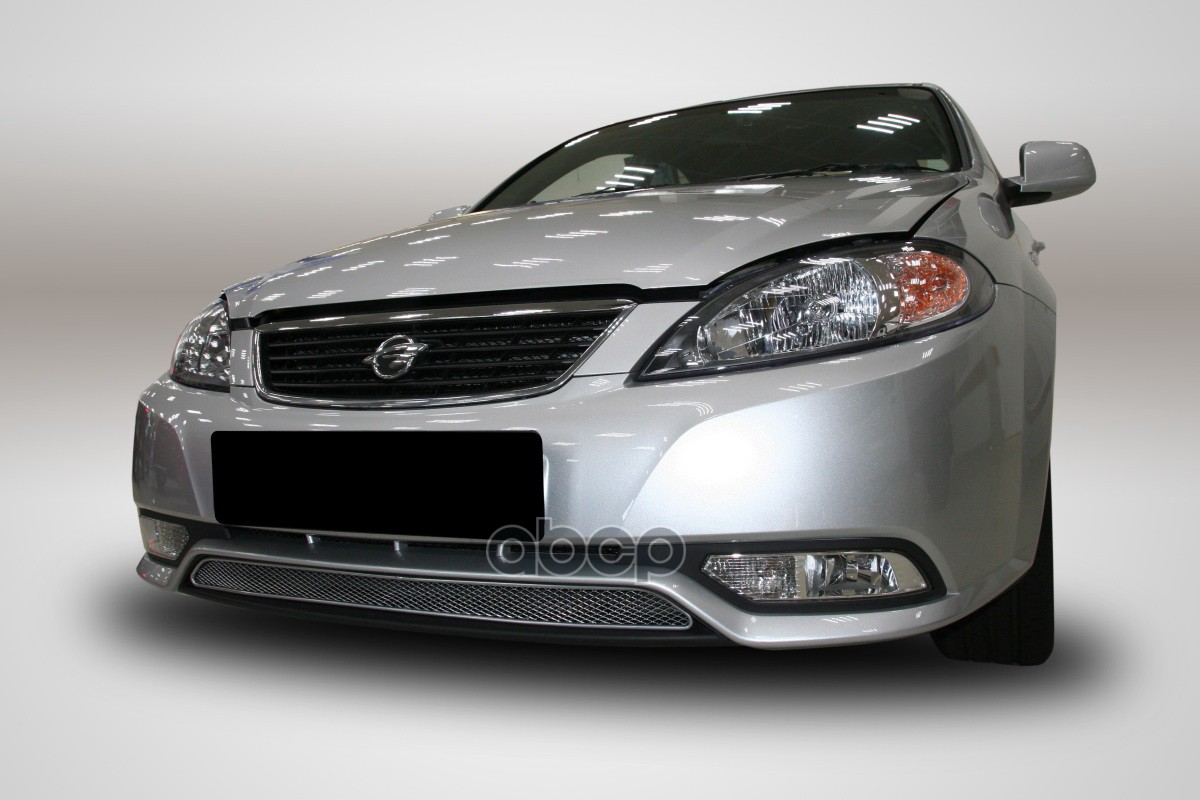 Сетка на бампер внешняя для RAVON Gentra 2016-2018, черн., 15 мм / Равон Гентра