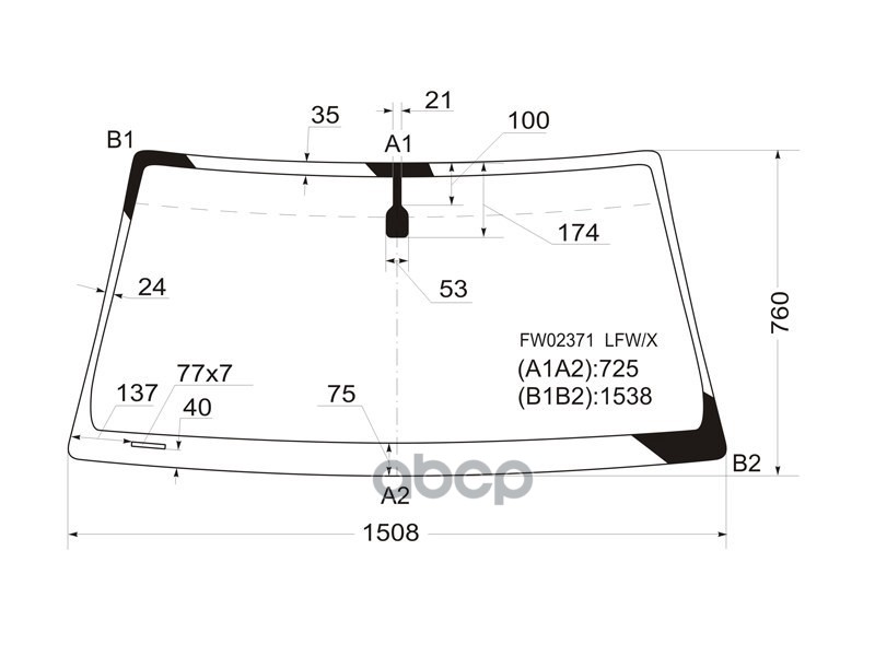 Стекло лобовое Toyota 4Runner 02-09 / Hilux Surf 02-09 XYG арт. FW02371 LFW/X