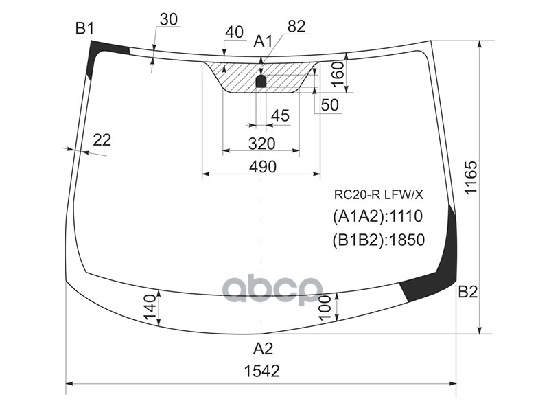 Стекло лобовое Toyota Alphard (H10) 02-08 XYG арт. RC20-R LFW/X