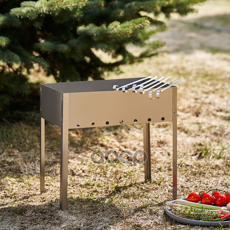 Мангал СОКОЛ ПОХОДНЫЙ  с 6 шампурами 350*250*350мм в коробке СОКОЛ