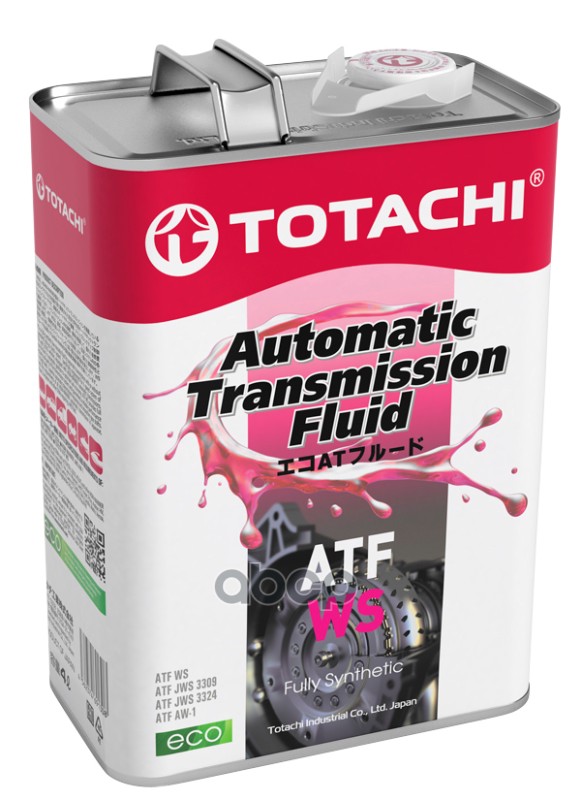 Totachi Atf Ws (4L) Жидкость Гидравл.! Синт Toyota Ws, Atf Jws 3324, Atf Nws 9638, Atf Aw-1 TOTACHI арт. 20804