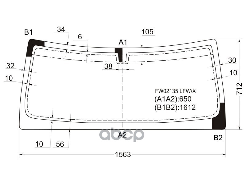Стекло лобовое Land Rover Discovery 98-04 XYG арт. FW02135 LFW/X