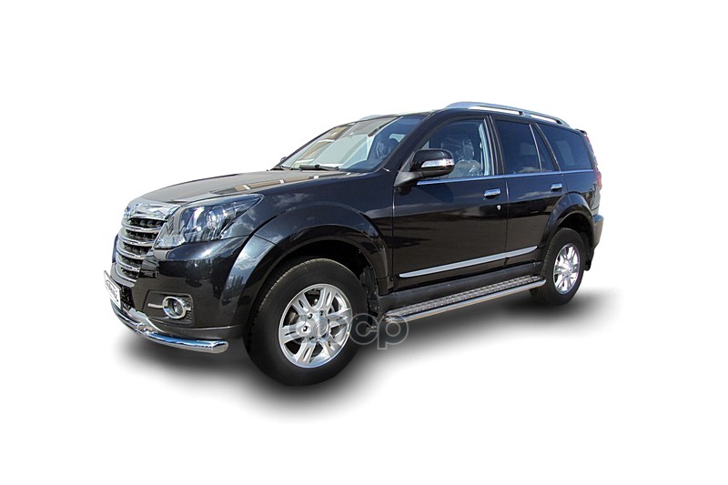 Защита порогов d42 с листом усиленная Arbori нерж. сталь для Great Wall Hover H3