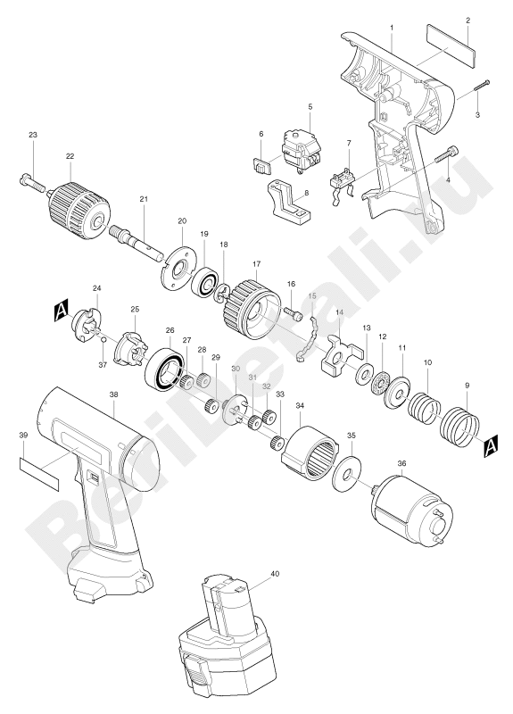 Деталировка зарядного устройства MAKITA DC1414