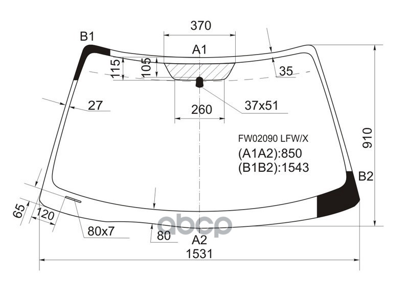 Стекло лобовое Toyota Solara 98-03 XYG арт. FW02090 LFW/X