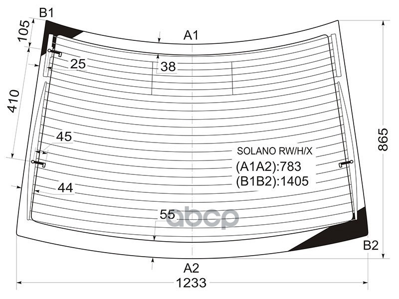 Стекло заднее (Цвет зеленый/ Обогрев/ Антенна) Lifan Solano 10-16 XYG арт. SOLANO RW/H/X