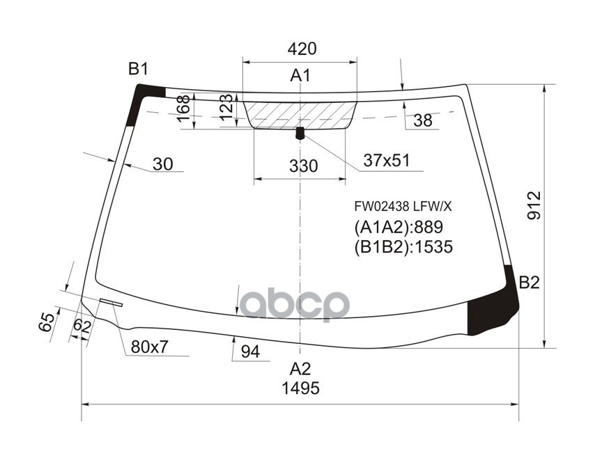 Стекло лобовое Toyota Solara 03-09 XYG арт. FW02438 LFW/X