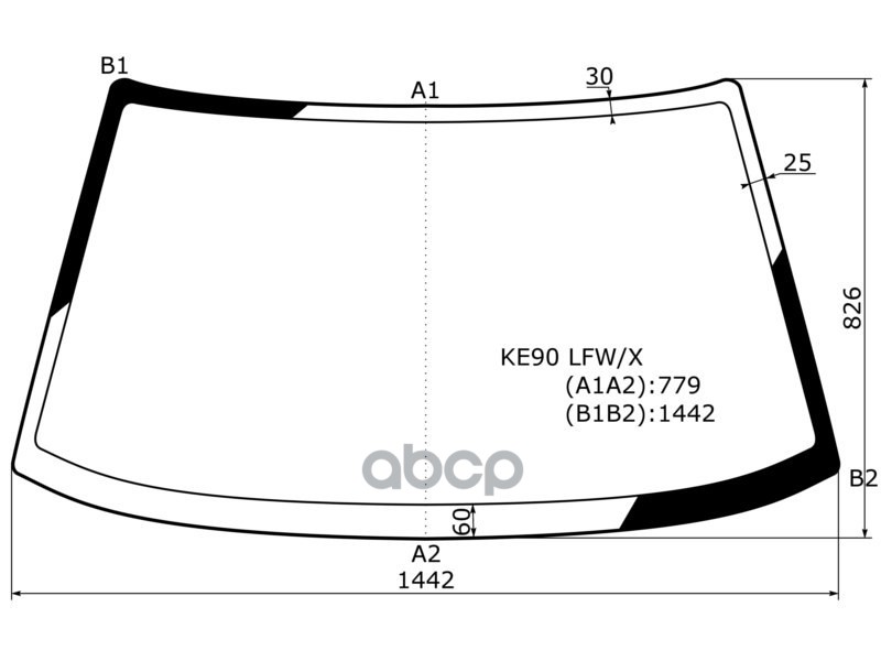 Стекло лобовое Toyota Corolla (E90) 87-92 XYG арт. KE90 LFW/X