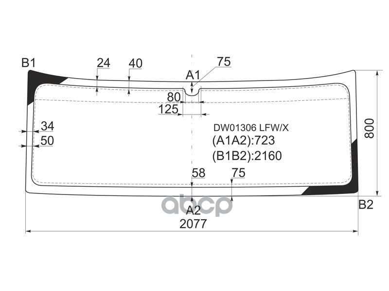 Стекло лобовое Freightliner Century Class 97- / Columbia 97- XYG арт. DW01306 LFW/X