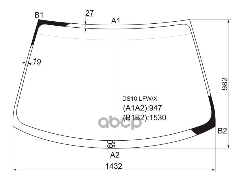 Стекло лобовое TOYOTA GAIA 98-04 XYG арт. DS10 LFW/X