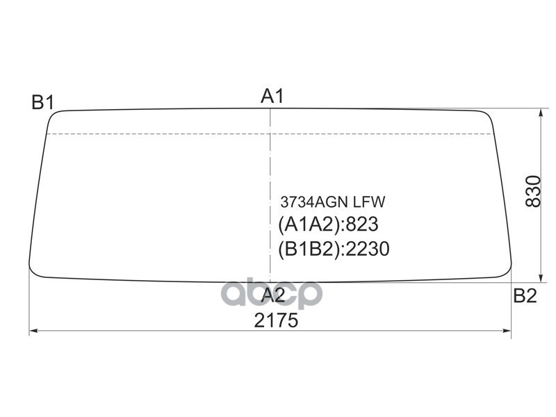 Стекло лобовое (узкая кабина) Iveco Eurostar 91-02 / Stralis 02- XYG арт. 3734AGN LFW
