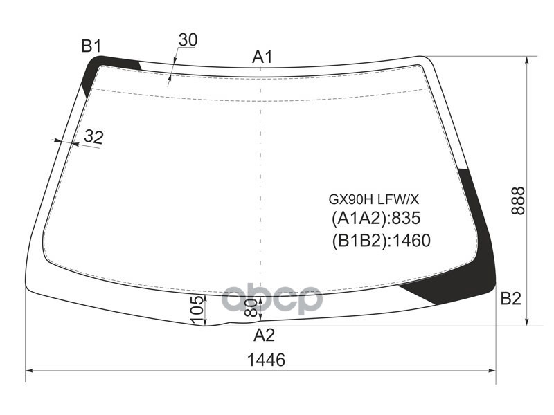 Стекло лобовое Toyota Chaser (X90) 92-96 XYG арт. GX90H LFW/X