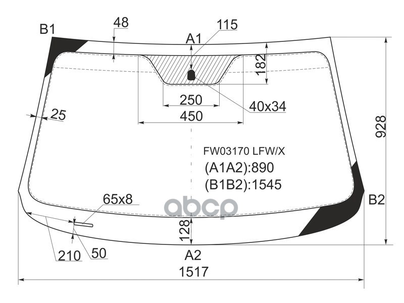 Стекло лобовое Kia Sorento 09-21 XYG арт. FW03170 LFW/X