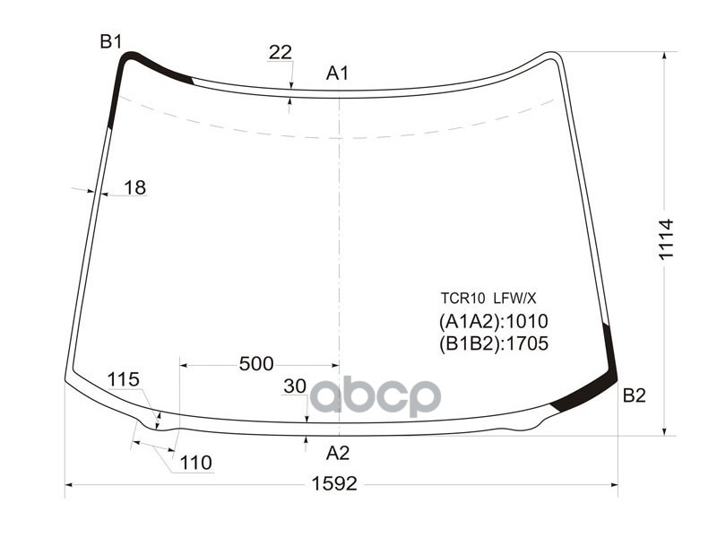 Стекло лобовое Toyota Estima 90-99 / Estima Emina 92-99 XYG арт. TCR10 LFW/X