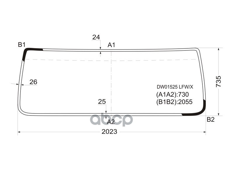 Стекло лобовое Volvo VN 96-02 XYG арт. DW01525 LFW/X
