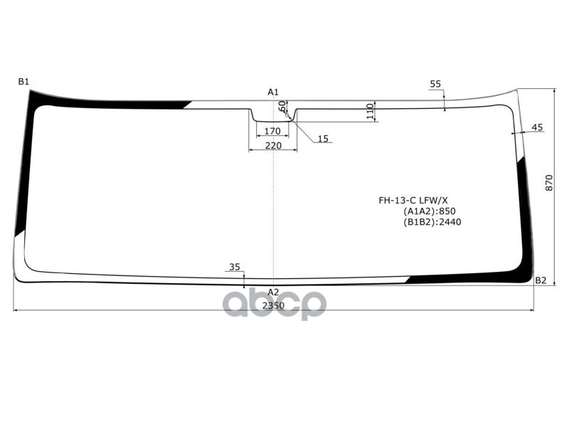 Стекло лобовое Volvo FH 13- XYG арт. FH-13-C LFW/X