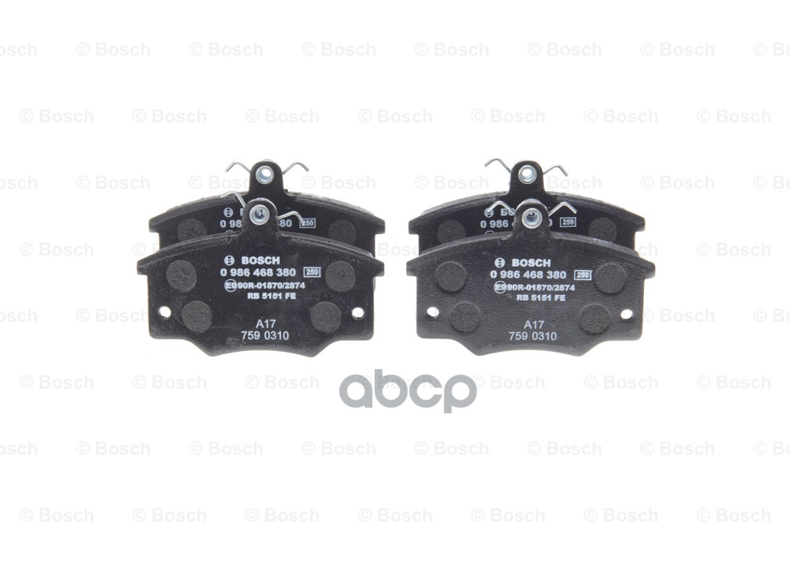 0 986 468 380 Колодки Дисковые Передн.!Fiat Tempra/Punto 89-96, Alfa Romeo 145/146/155/Spider 94-05 Bosch арт. 0986468380