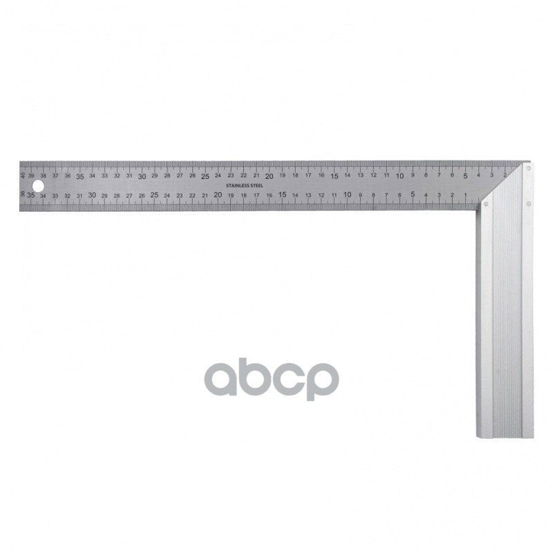 Угольник стальной, нержавеющая сталь, градуировка, алюминиевое основание, 400 мм