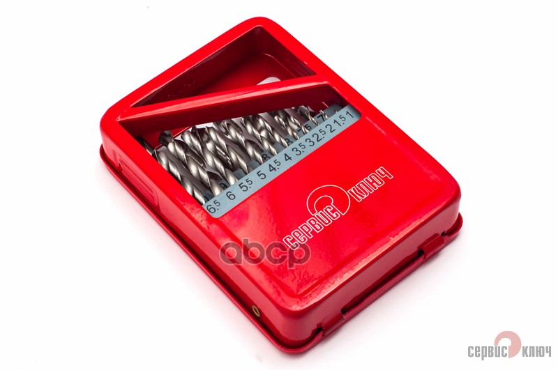 Набор сверл по металлу Сервис Ключ 19 шт. 1,0-10,0 мм металлический футляр 72388