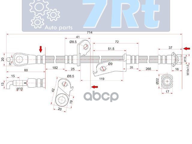 Шланг тормозной передний (Таиланд) TOYOTA RAV4 05- RH