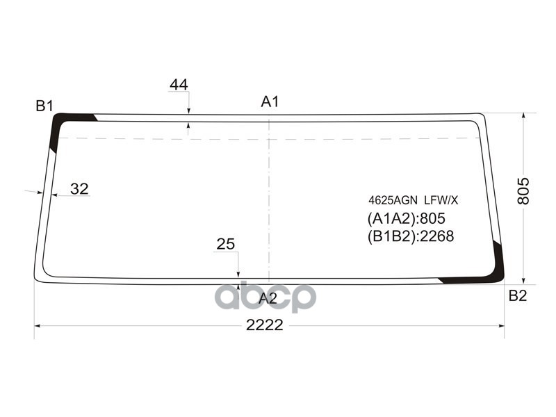 Стекло лобовое DAF 75 93-98 / 85 93-98 XYG арт. 4625AGN LFW/X