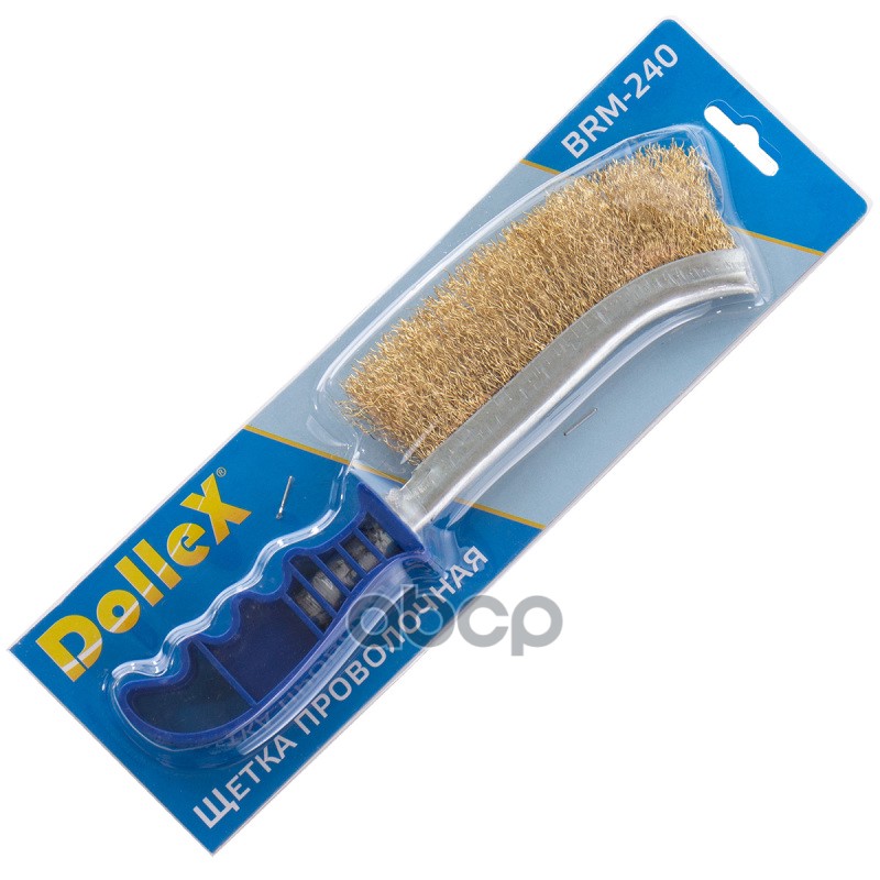 Щетка металлический ворс с пластиковой ручкой в блистере DolleX 138201