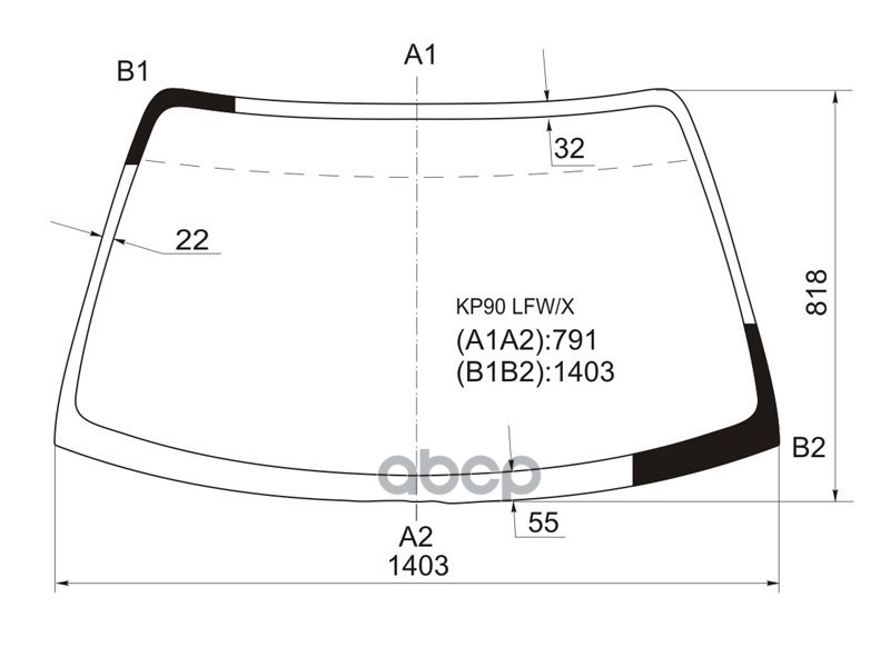 Стекло лобовое Toyota Starlet 95-99 XYG арт. KP90 LFW/X