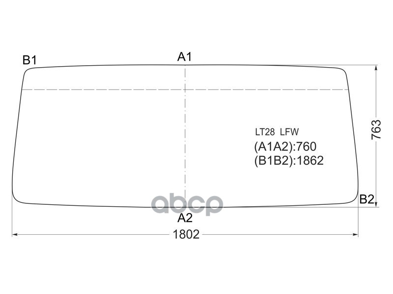 Стекло лобовое Volkswagen LT 75-96 XYG арт. LT28 LFW