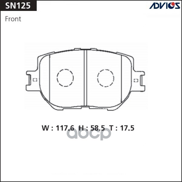 Дисковые тормозные колодки ADVICS передние 04465-30280 / 04465-30300 / 04465-30330 / 04465-30350 / 04465-30480 / V9118A083