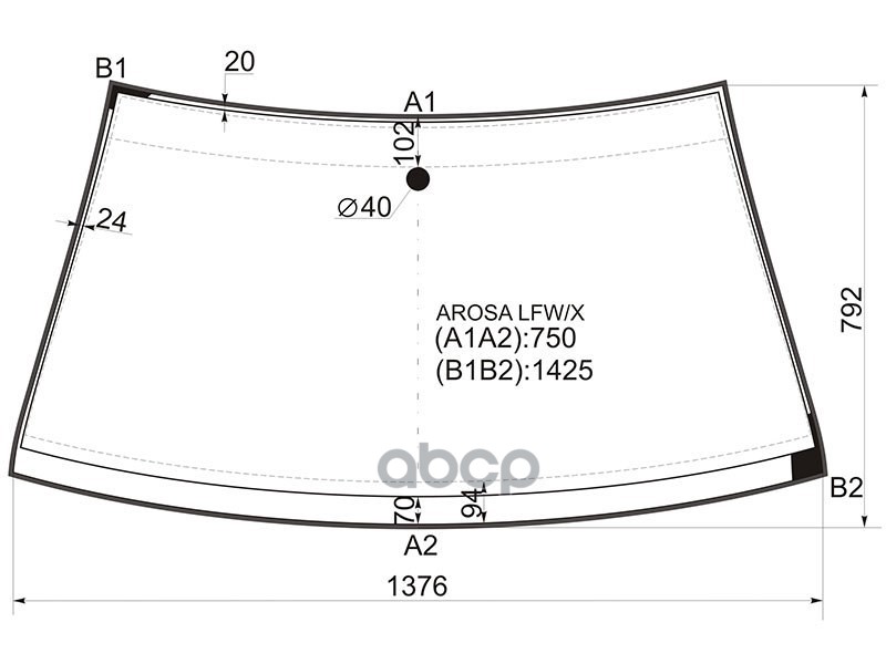 Стекло лобовое (Молдинг) SEAT Arosa 97-04 / Volkswagen Lupo 98-05 XYG арт. AROSA LFW/X
