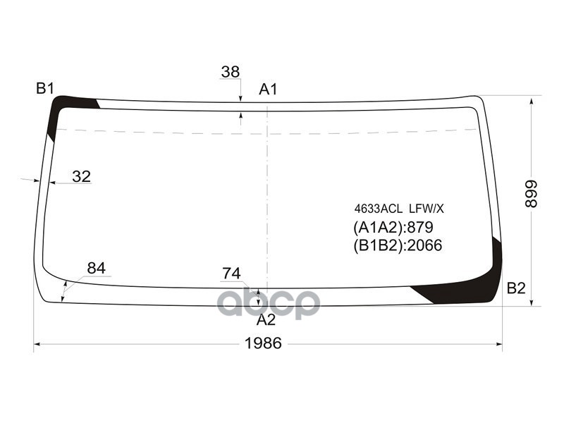 Стекло лобовое DAF LF 06-13 / Renault Midlum 00-13 XYG арт. 4633ACL LFW/X