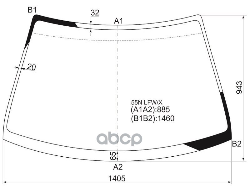 Стекло лобовое Subaru Impreza 92-00 / Impreza WRX 92-00 XYG арт. 55N LFW/X