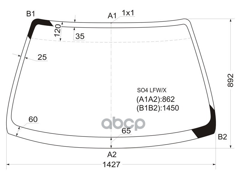Стекло лобовое Honda Civic 95-00 / Civic Ferio 95-00 XYG арт. SO4 LFW/X