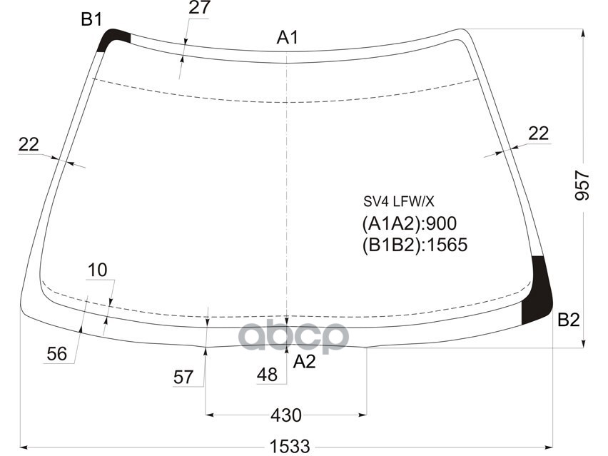 Стекло лобовое Honda Accord 93-98 / Accord Euro 93-98 XYG арт. SV4 LFW/X