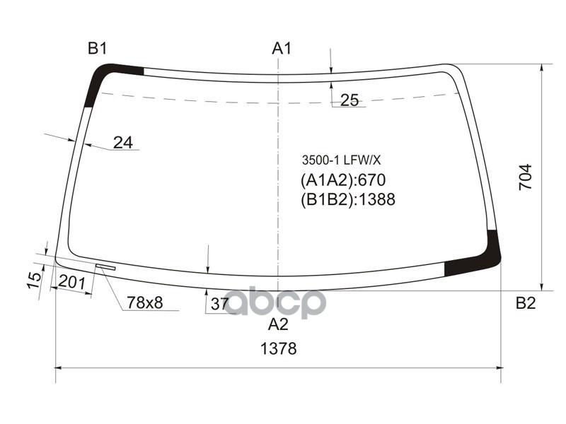 Стекло лобовое Toyota Hilux Pick Up 97-04 / 4Runner 95-02 XYG арт. 3500-1 LFW/X