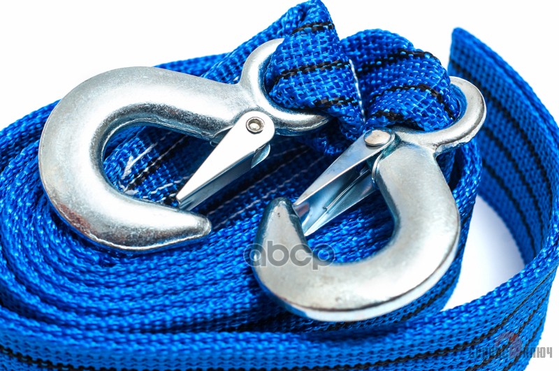Трос буксировочный (5т) лента 2 крюка 4м