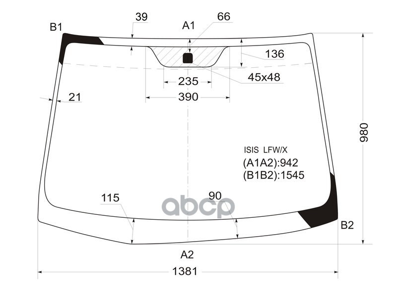 Стекло лобовое Toyota Isis 04-17 XYG арт. ISIS LFW/X