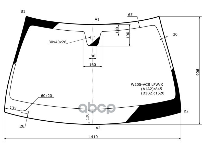 Стекло лобовое (Датчик дождя) Mercedes-Benz C-Class 13-21 XYG арт. W205-VCS LFW/X
