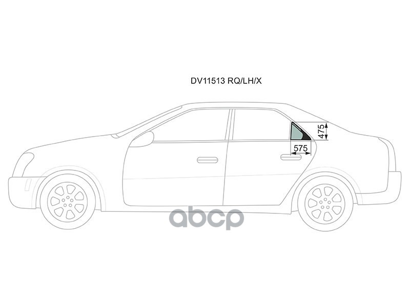 Стекло форточки (Сзади/ Слева/ Цвет зеленый) Cadillac CTS 07-15 XYG арт. DV11513 RQ/LH/X