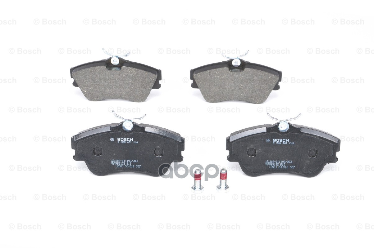 0 986 461 753 480 00=Fdb970=571847B !Колодки Дисковые П Vw T4 1.8-2.8/1.9Td/2.4D Диск 15' 90-00 Bosch арт. 0986461753