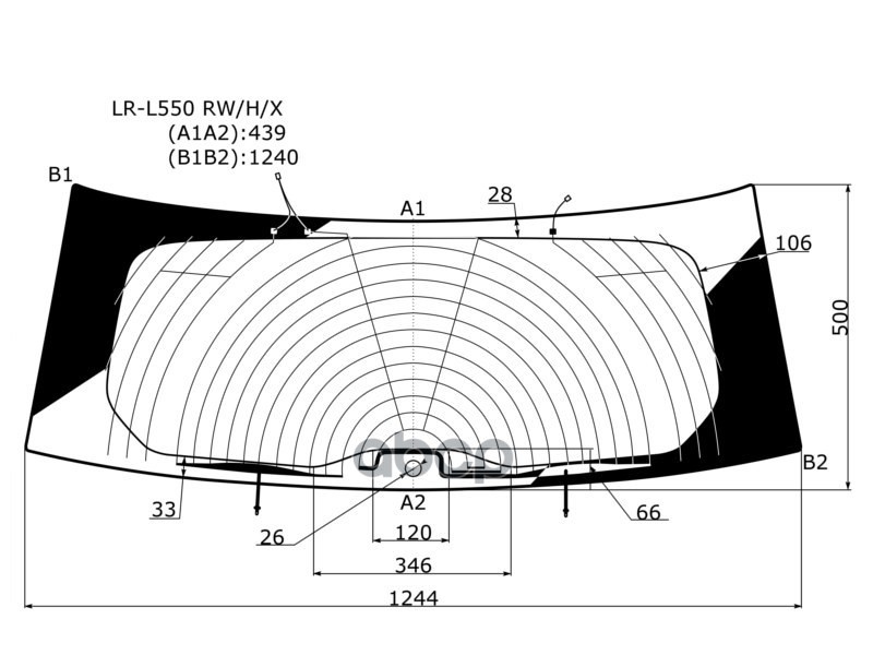 Стекло заднее (Цвет зеленый/ Обогрев/ Антенна) Land Rover Discovery Sport 14-19 XYG арт. LR-L550 RW/H/X