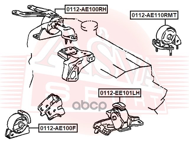 Опора двигателя TOYOTA Corolla AE10#/CE10#/EE10# 1991-2002