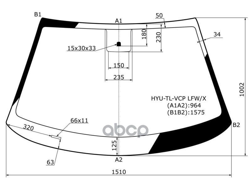 Стекло лобовое HYUNDAI TUCSON 15-21 XYG арт. HYU-TL-VCP LFW/X