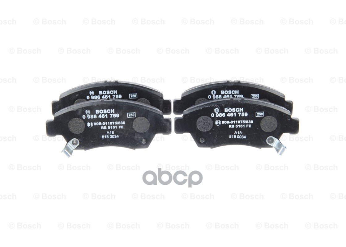 0 986 461 759 418 02 !Колодки Дисковые П Honda Civic 1.4/1.6 & Vt-I & Vtec 91-01/Crx 1.6 92-98 Bosch арт. 0986461759